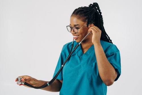 Healthcare professional with a stethoscope