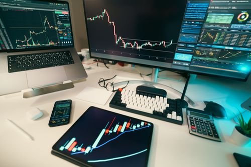 Finance charts and analytics on screens